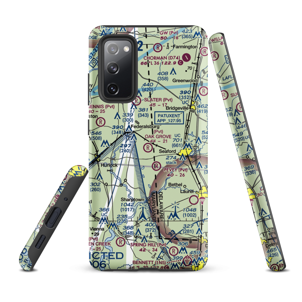 Oak Grove Farm Airport (5MD4) VFR Sectional Samsung Phone Case Samsung Galaxy S20 FE model shown
