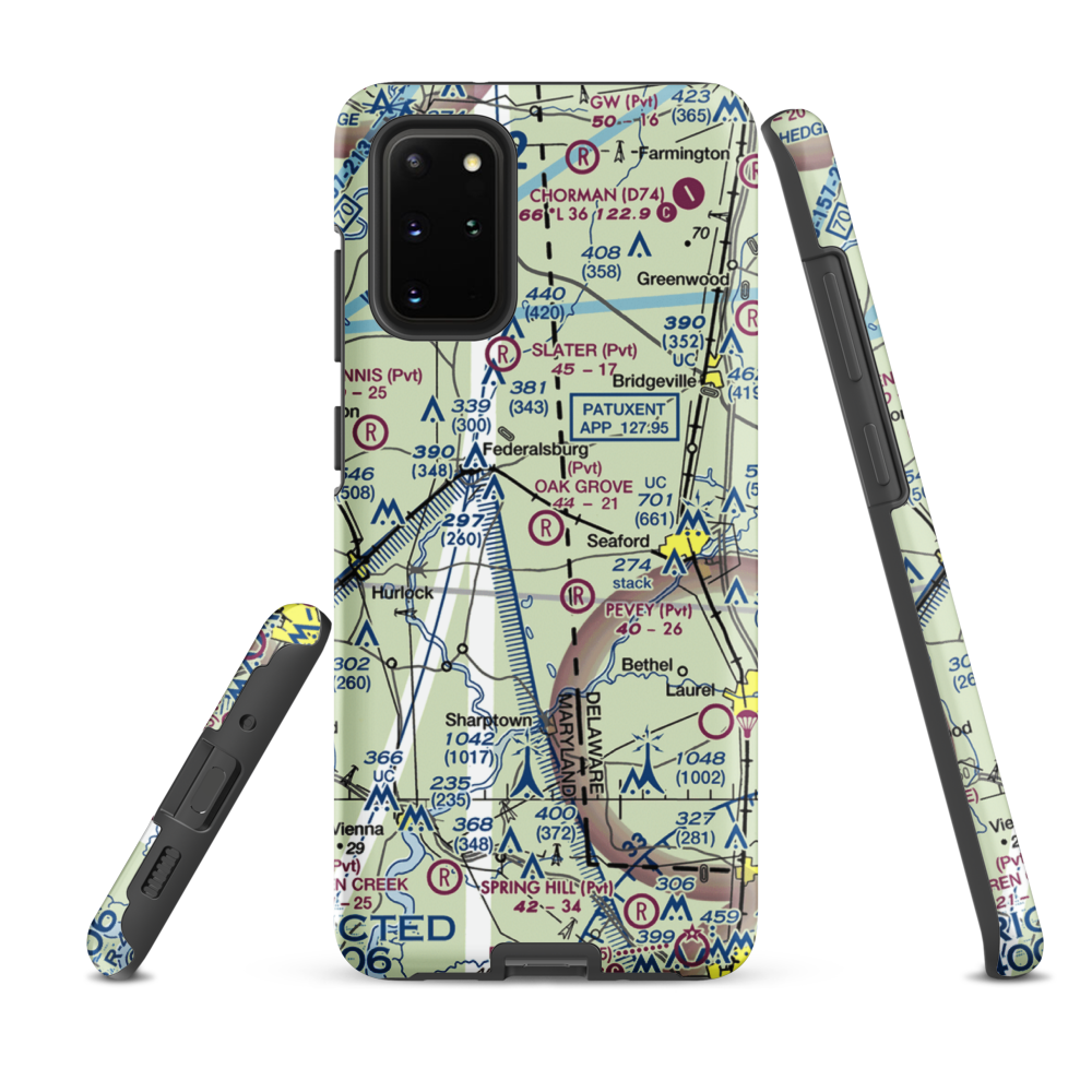 Oak Grove Farm Airport (5MD4) VFR Sectional Samsung Phone Case Samsung Galaxy S20 Plus model shown