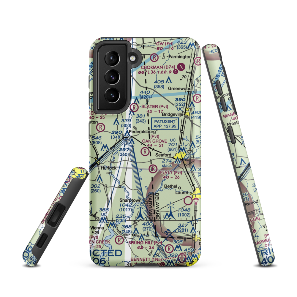 Oak Grove Farm Airport (5MD4) VFR Sectional Samsung Phone Case Samsung Galaxy S21 model shown