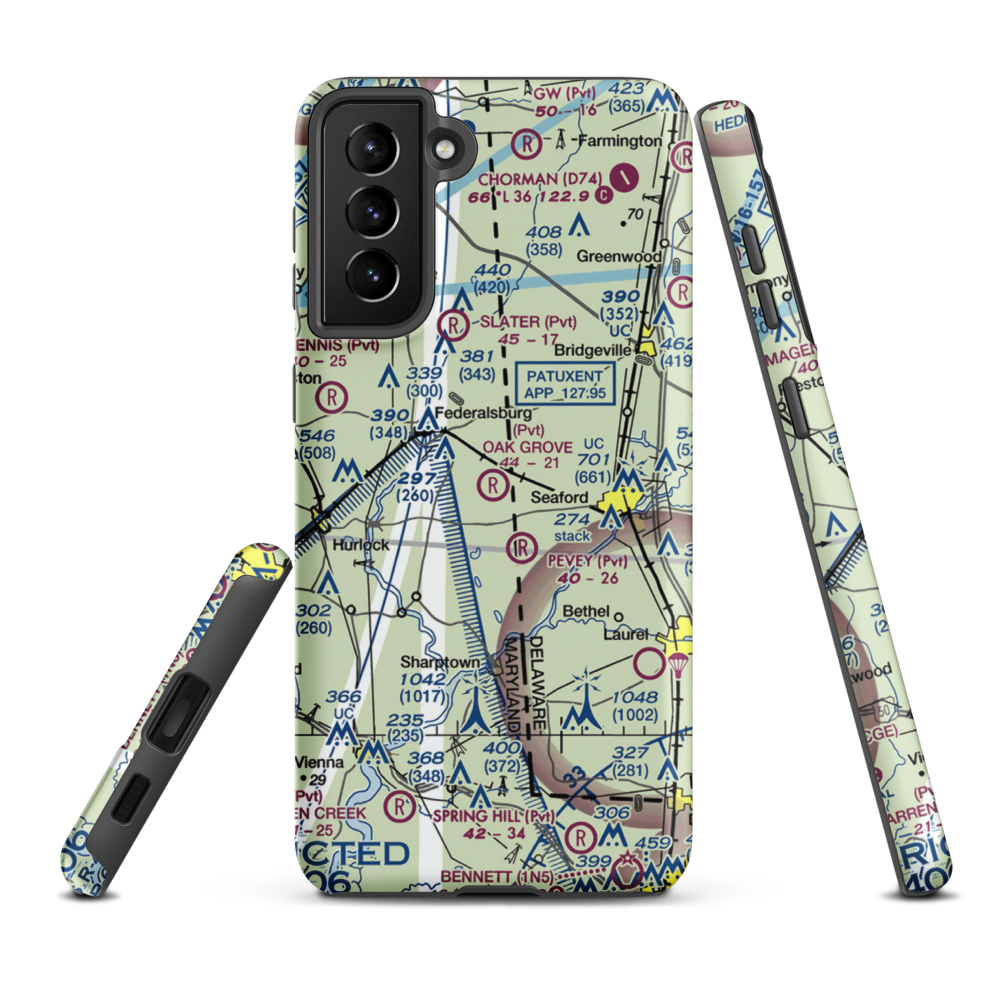 Oak Grove Farm Airport (5MD4) VFR Sectional Samsung Phone Case Samsung Galaxy S21 FE model shown