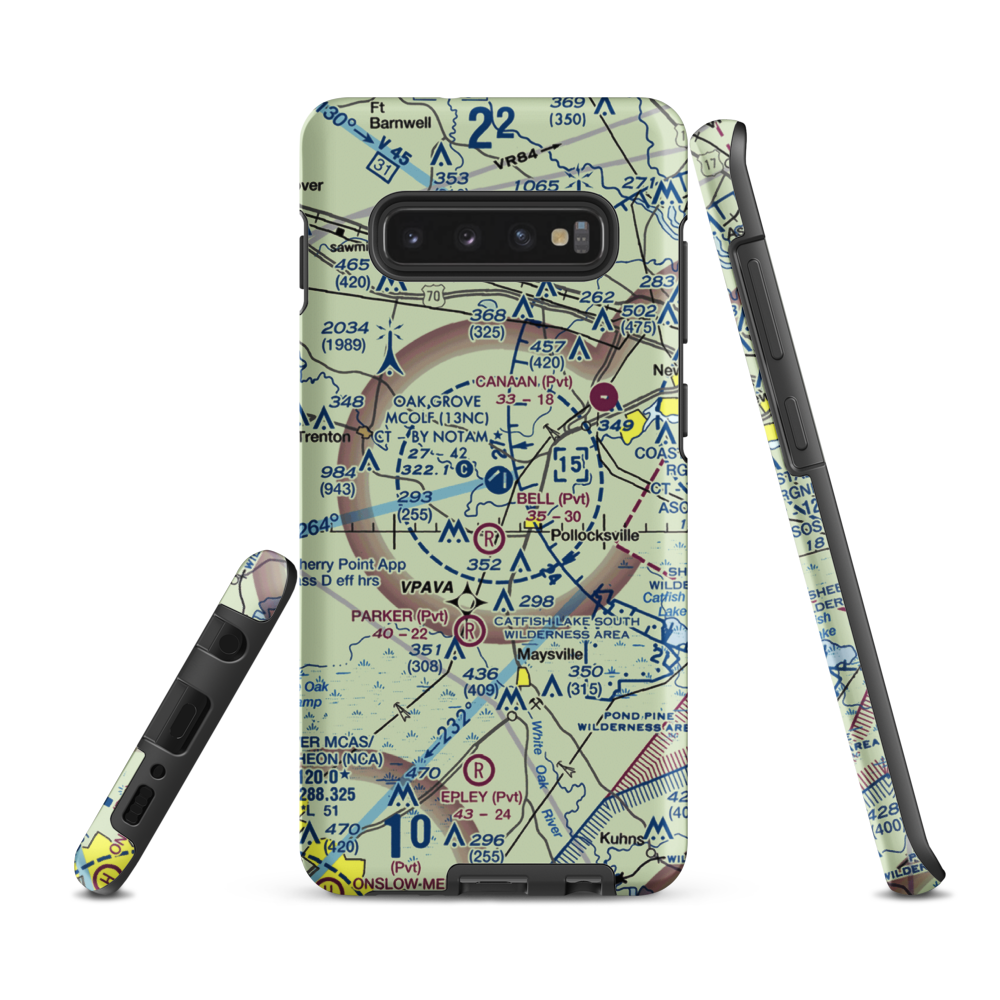 Oak Grove Marine Corps Outlying Field (13NC) VFR Sectional Samsung Phone Case Samsung Galaxy S10 Plus model shown