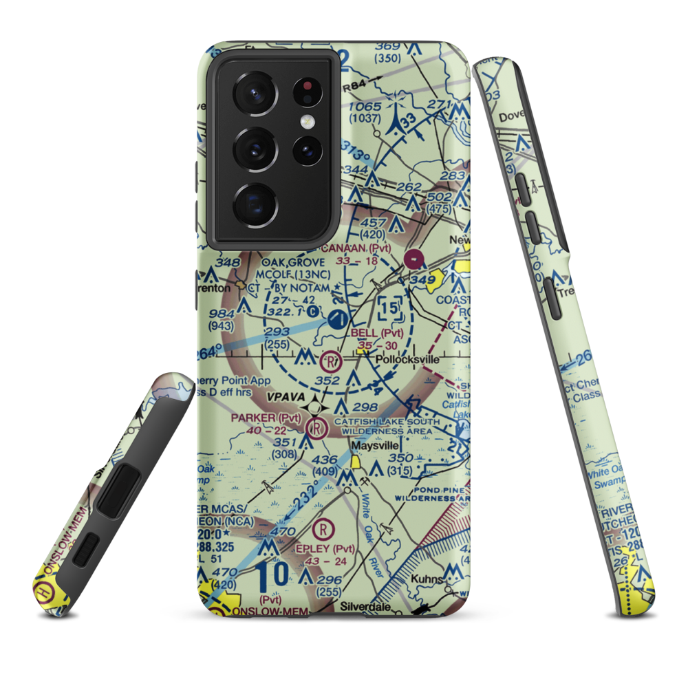 Oak Grove Marine Corps Outlying Field (13NC) VFR Sectional Samsung Phone Case Samsung Galaxy S21 Ultra model shown