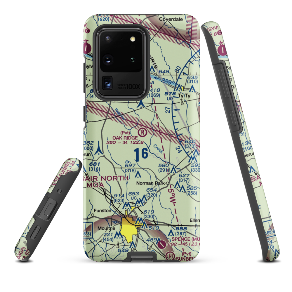 Oak Ridge Plantation Airport (13GA) VFR Sectional Samsung Phone Case Samsung Galaxy S20 Ultra model shown