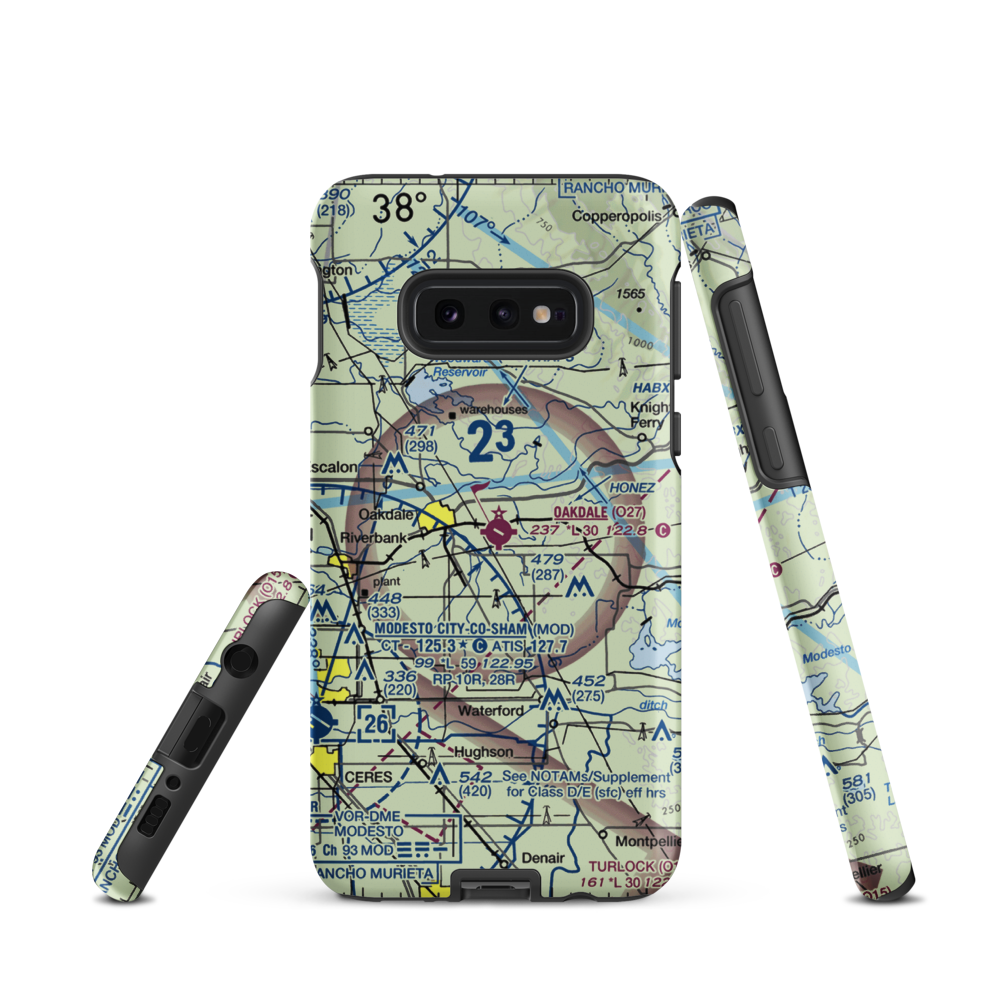 Oakdale Airport (O27) VFR Sectional Samsung Phone Case Samsung Galaxy S10e model shown