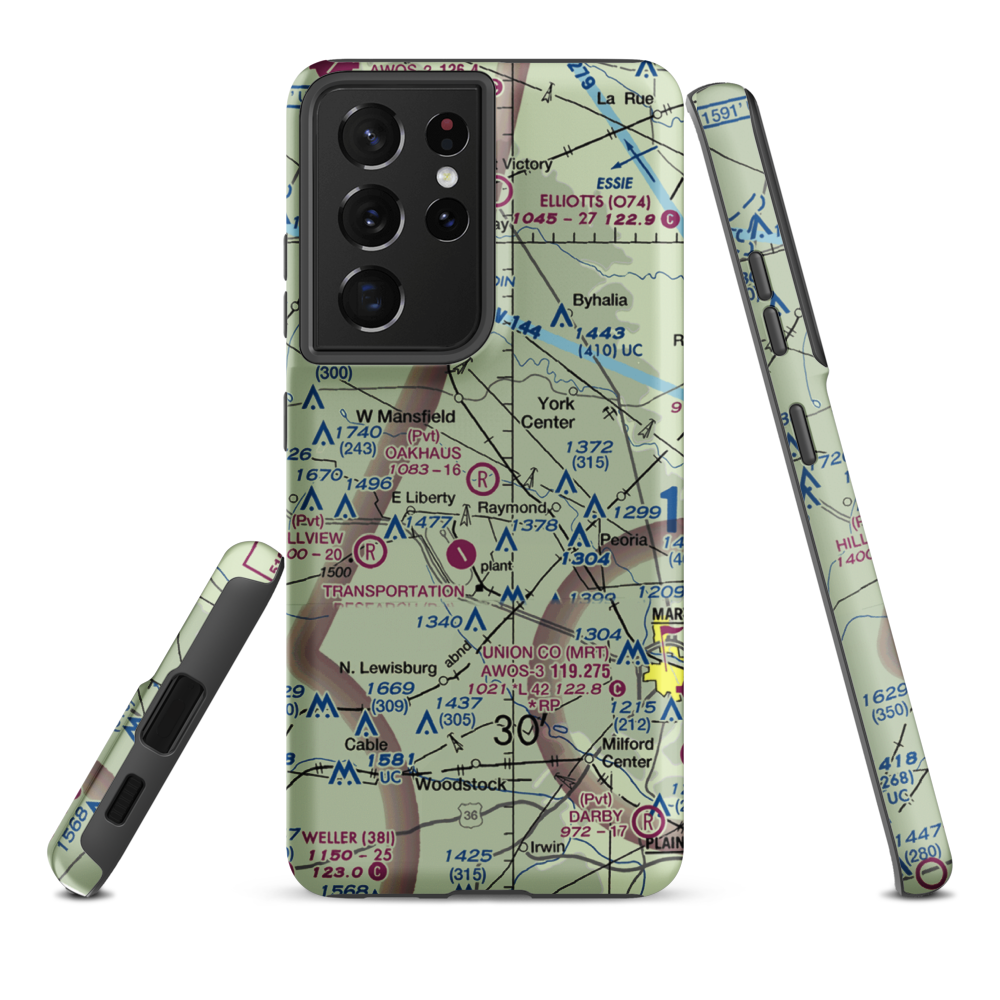 Oakhaus Landing Airport (5OH6) VFR Sectional Samsung Phone Case Samsung Galaxy S21 Plus model shown