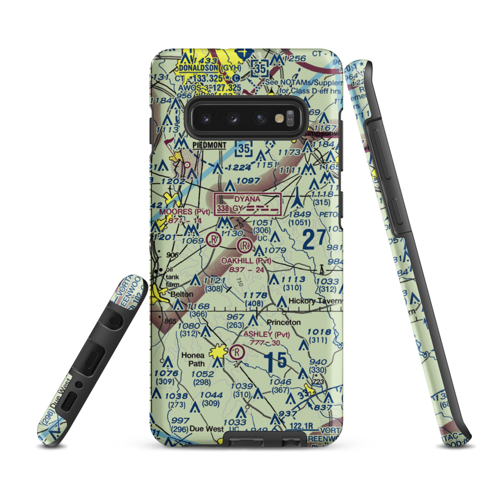 Oakhill Airpark (SC82) VFR Sectional Samsung Phone Case Samsung Galaxy S10 Plus model shown