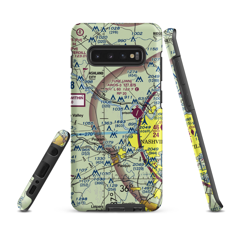 Oakley Airport (TN79) VFR Sectional Samsung Phone Case Samsung Galaxy S10 Plus model shown