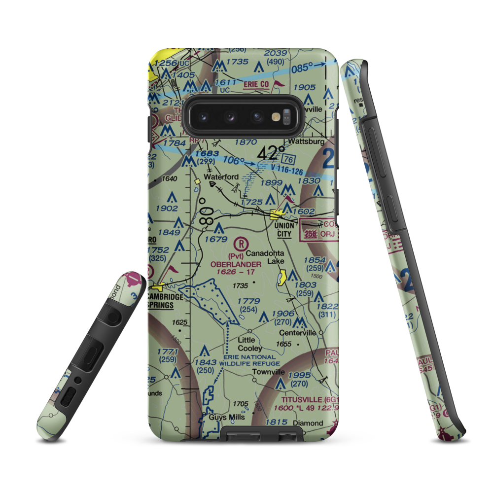 Oberlander Airport (PA52) VFR Sectional Samsung Phone Case Samsung Galaxy S10 Plus model shown