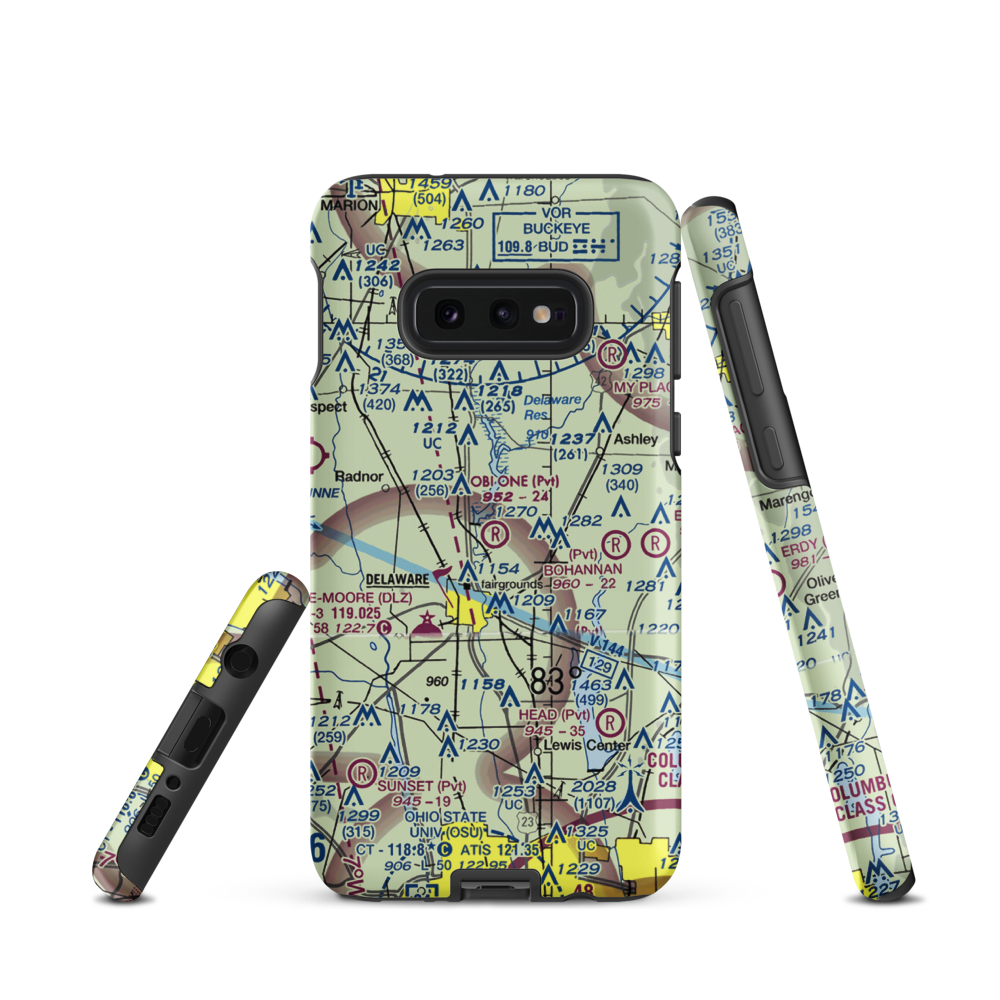 Obi One Airport (7OH3) VFR Sectional Samsung Phone Case Samsung Galaxy S10e model shown