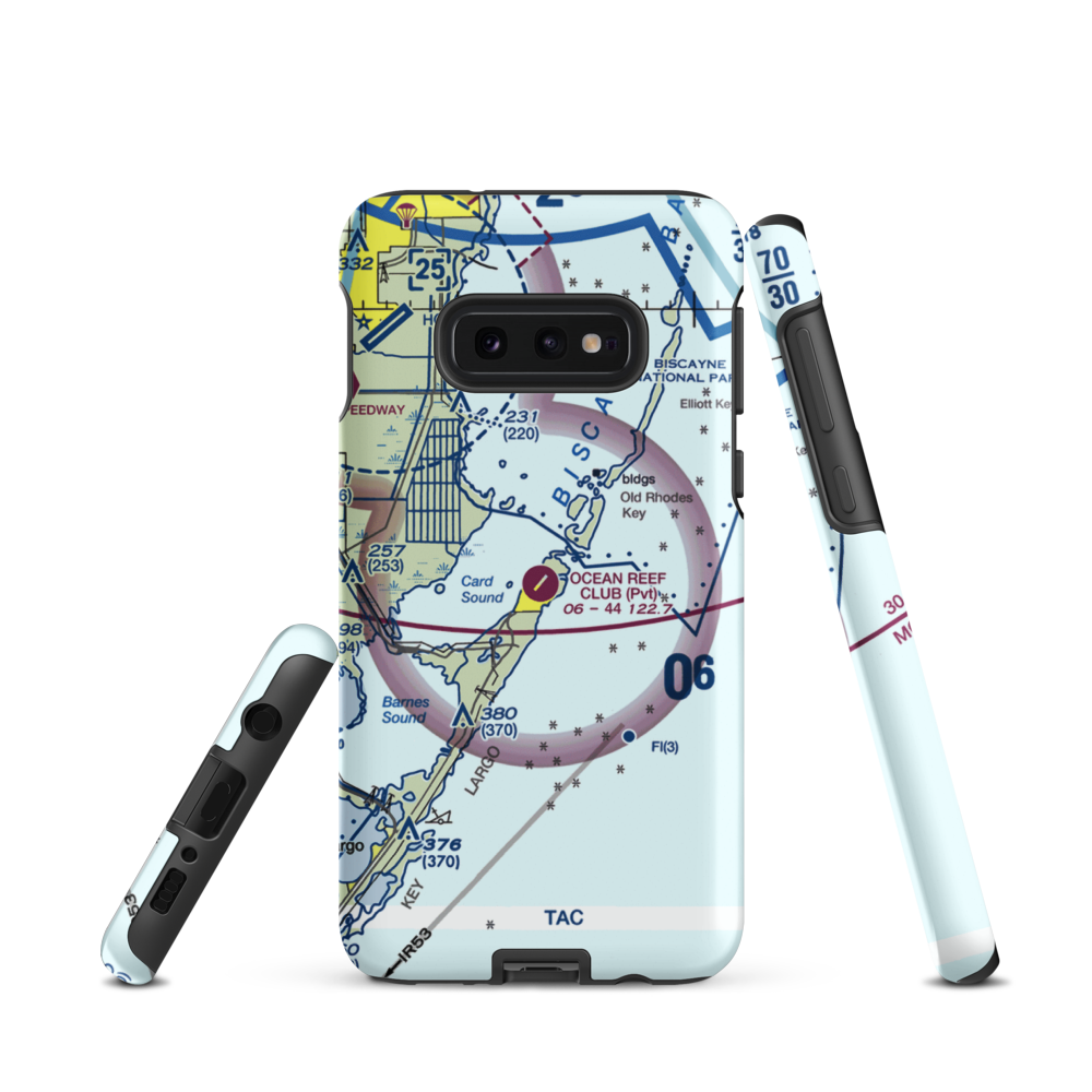 Ocean Reef Club Airport (OCA) VFR Sectional Samsung Phone Case Samsung Galaxy S10e model shown