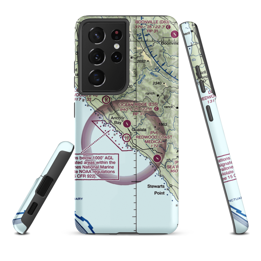 Ocean Ridge Airport (E55) VFR Sectional Samsung Phone Case Samsung Galaxy S21 Ultra model shown