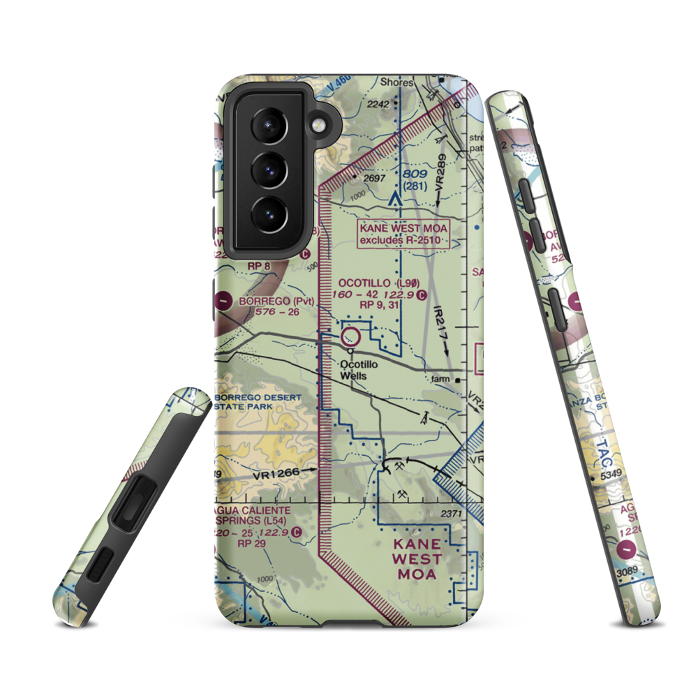 Ocotillo Airport (L90) VFR Sectional Samsung Phone Case Samsung Galaxy S21 FE model shown