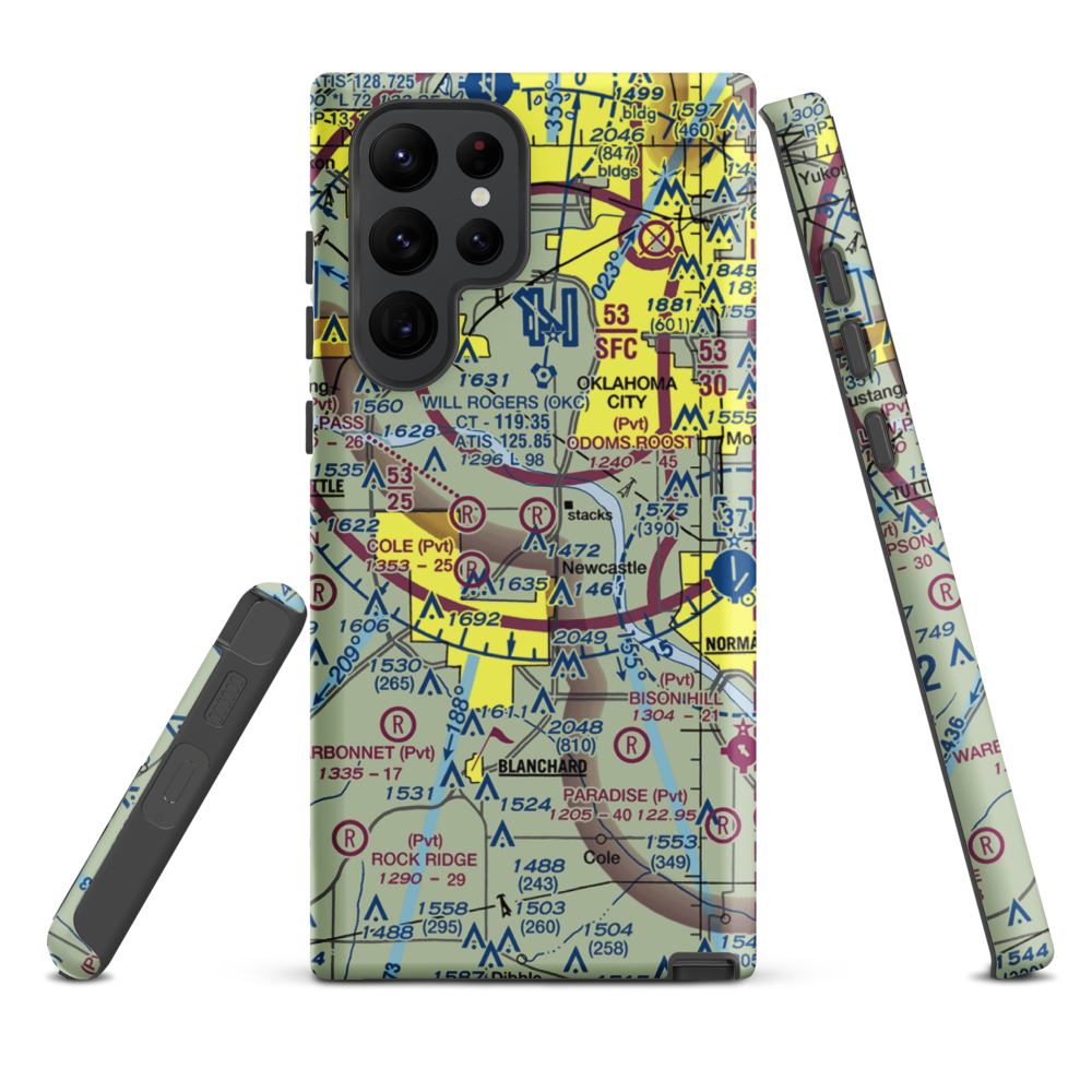 Odom's Roost Airport (76OK) VFR Sectional Samsung Phone Case Samsung Galaxy S22 Ultra model shown