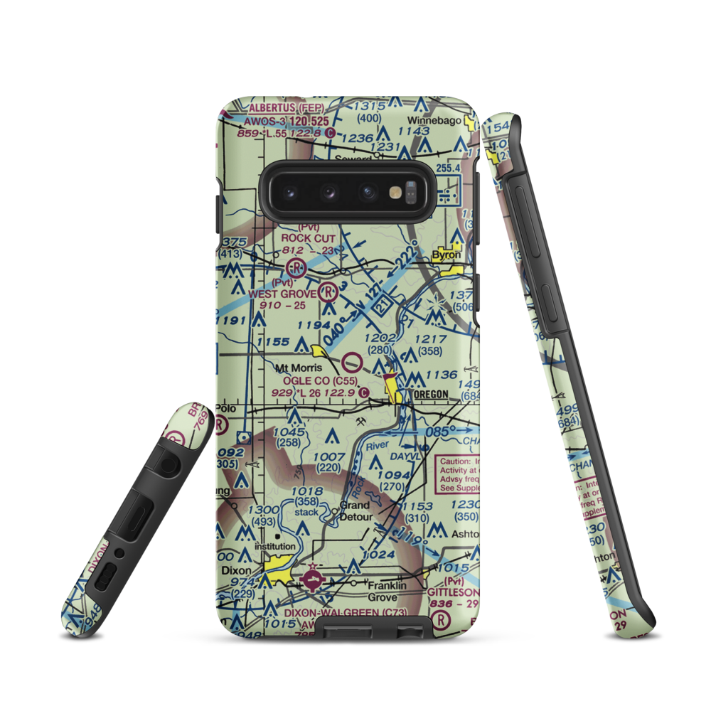 Ogle County Airport (C55) VFR Sectional Samsung Phone Case Samsung Galaxy S10 model shown