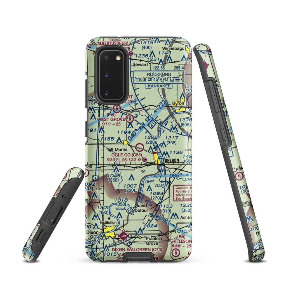 Ogle County Airport (C55) VFR Sectional Samsung Phone Case Samsung Galaxy S20 model shown