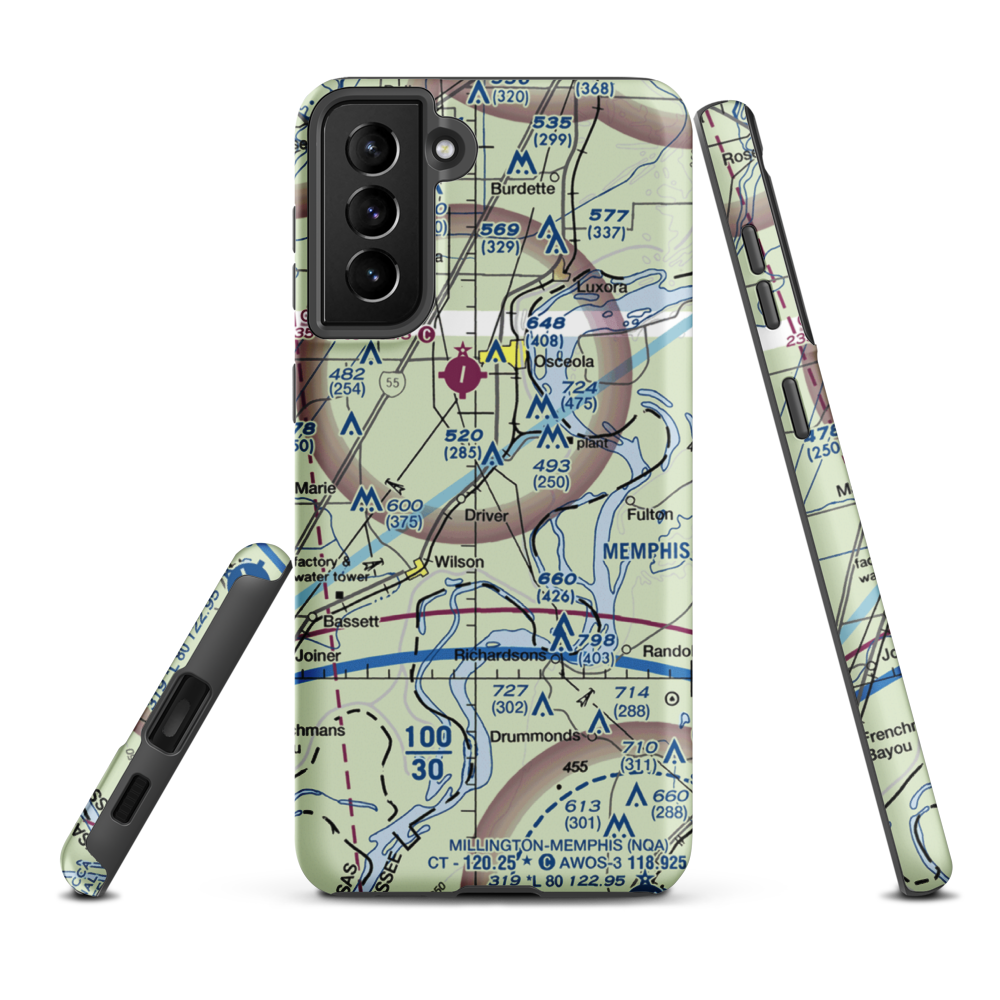 Ohlendorf Airport (93AR) VFR Sectional Samsung Phone Case Samsung Galaxy S21 Plus model shown