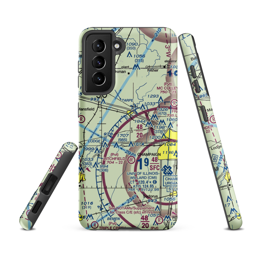 Oink Acres Airport (17LL) VFR Sectional Samsung Phone Case Samsung Galaxy S21 FE model shown