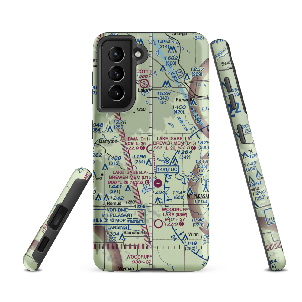 Ojibwa Airpark (D11) VFR Sectional Samsung Phone Case Samsung Galaxy S21 FE model shown