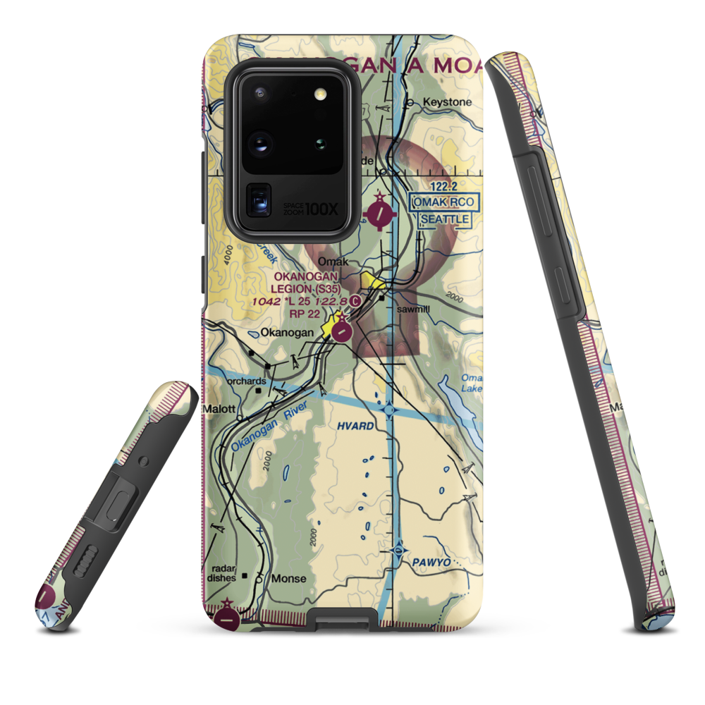 Okanogan Legion Airport (S35) VFR Sectional Samsung Phone Case Samsung Galaxy S20 Ultra model shown