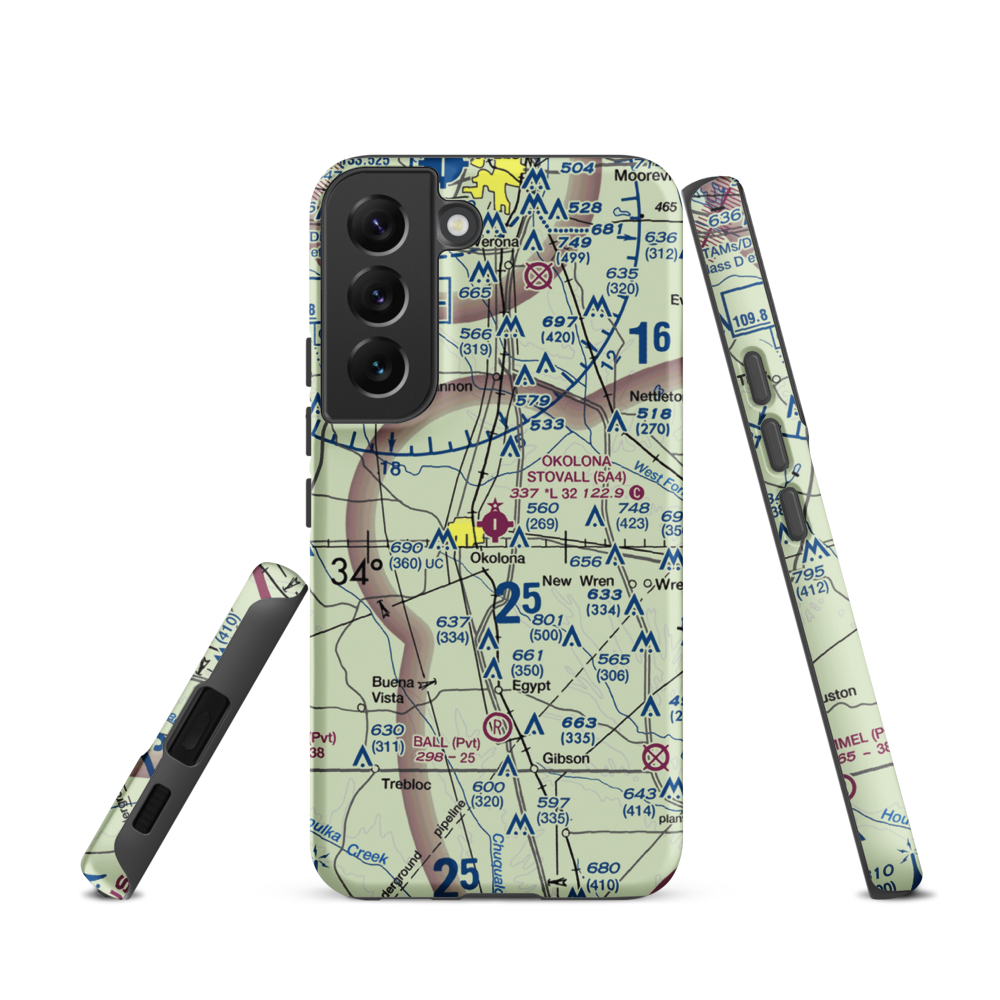 Okolona Municipal-Richard Stovall Field (5A4) VFR Sectional Samsung Phone Case Samsung Galaxy S22 model shown