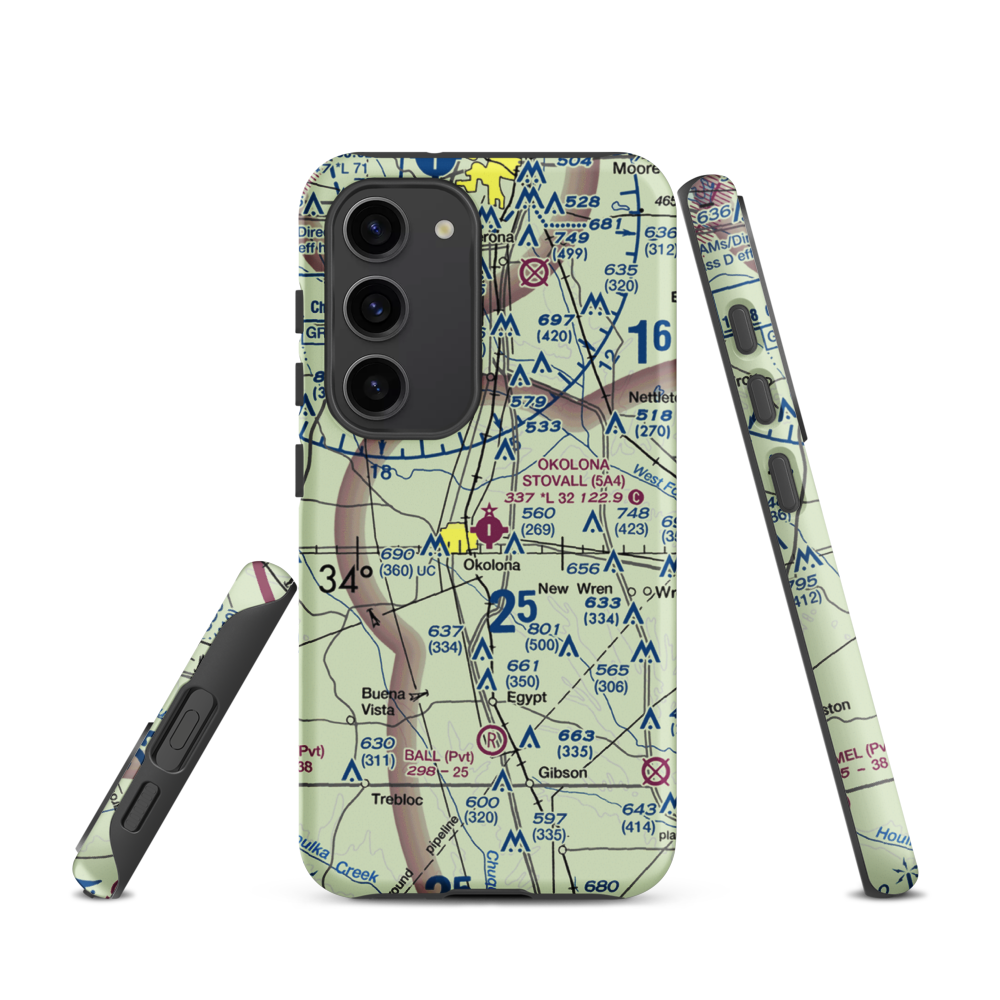 Okolona Municipal-Richard Stovall Field (5A4) VFR Sectional Samsung Phone Case Samsung Galaxy S23 model shown