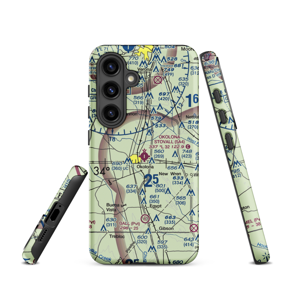 Okolona Municipal-Richard Stovall Field (5A4) VFR Sectional Samsung Phone Case Samsung Galaxy S24 model shown