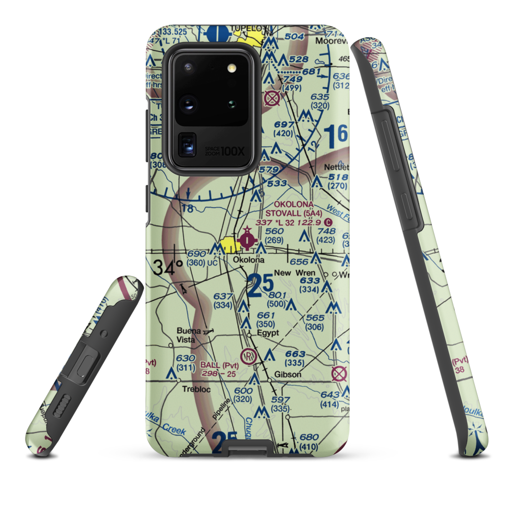 Okolona Municipal-Richard Stovall Field (5A4) VFR Sectional Samsung Phone Case Samsung Galaxy S20 Ultra model shown