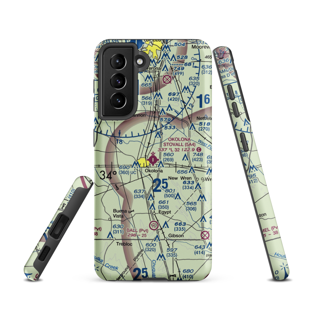 Okolona Municipal-Richard Stovall Field (5A4) VFR Sectional Samsung Phone Case Samsung Galaxy S21 model shown