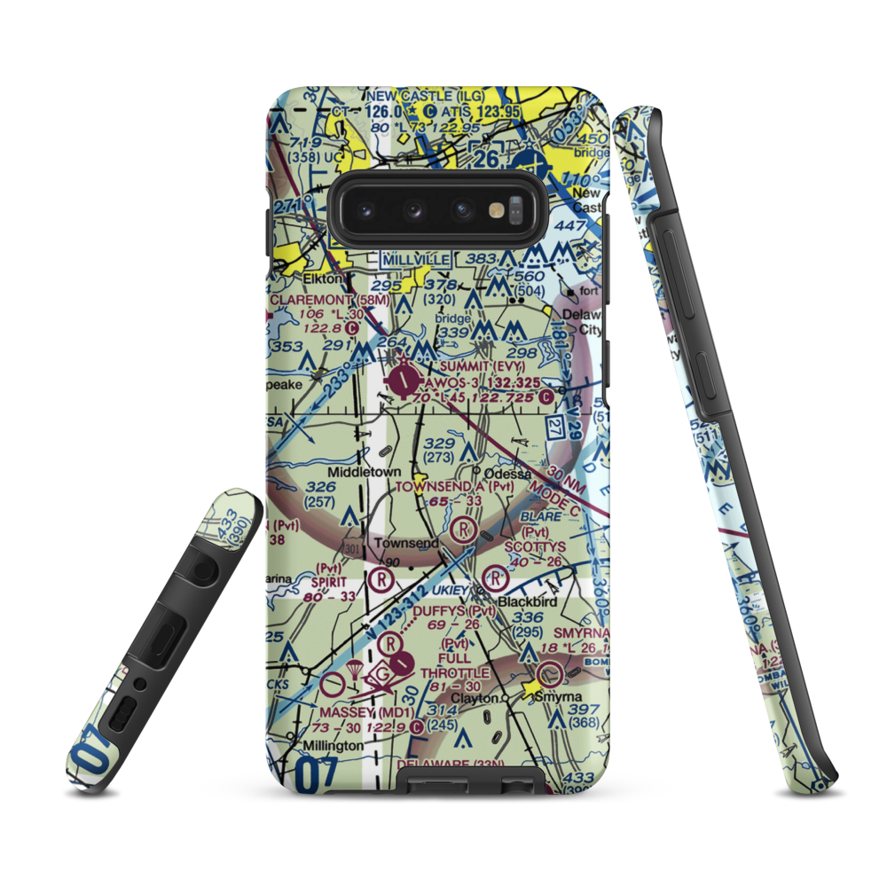 Okolona Plantation Airport (DE33) VFR Sectional Samsung Phone Case Samsung Galaxy S10 Plus model shown
