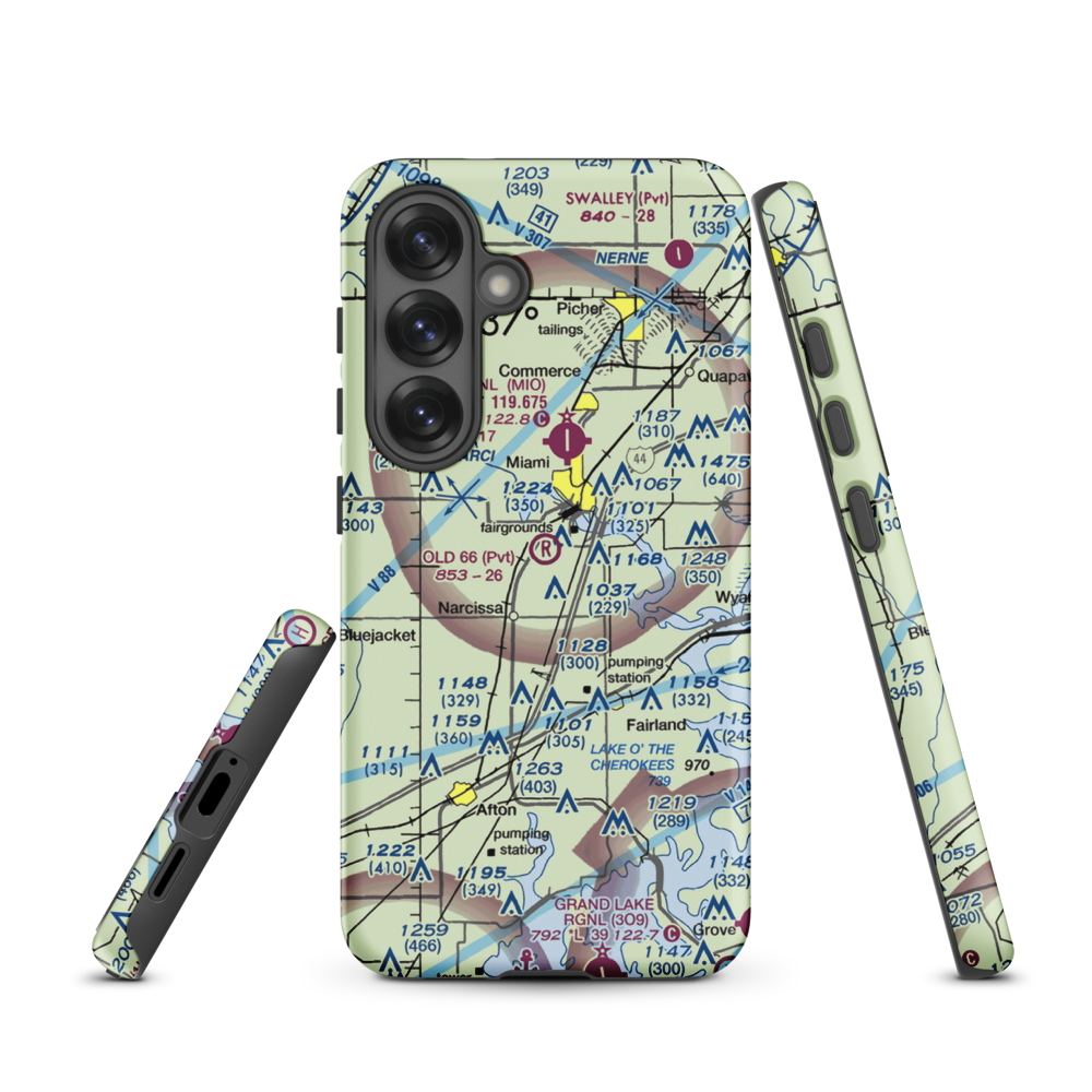 Old 66 Strip (70OK) VFR Sectional Samsung Phone Case Samsung Galaxy S25 model shown