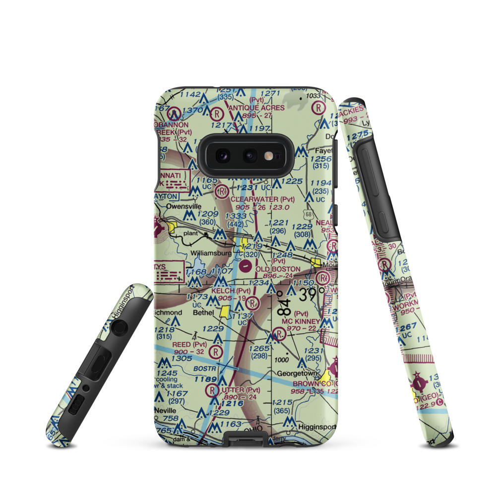 Old Boston Airport (66OH) VFR Sectional Samsung Phone Case Samsung Galaxy S10e model shown