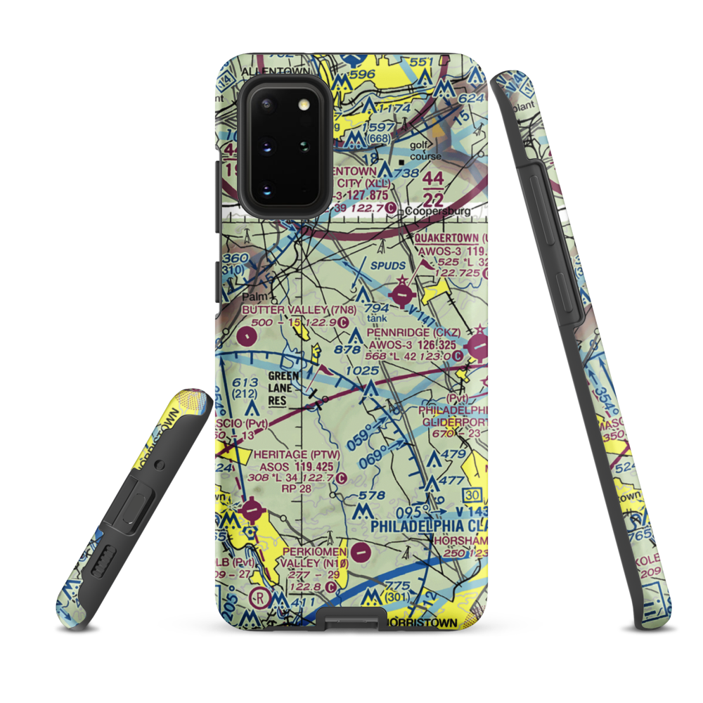 Old Plains Airport (9PA2) VFR Sectional Samsung Phone Case Samsung Galaxy S20 Plus model shown