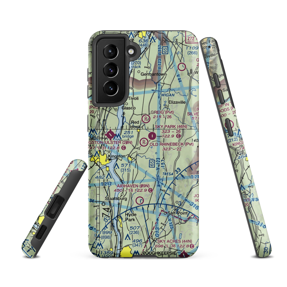 Old Rhinebeck Airport (NY94) VFR Sectional Samsung Phone Case Samsung Galaxy S21 FE model shown