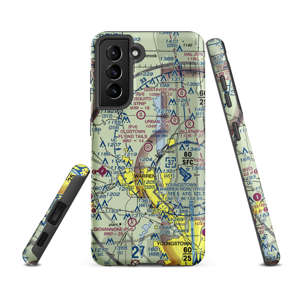 Oldstown Flying Tails Airport (81OH) VFR Sectional Samsung Phone Case Samsung Galaxy S21 FE model shown