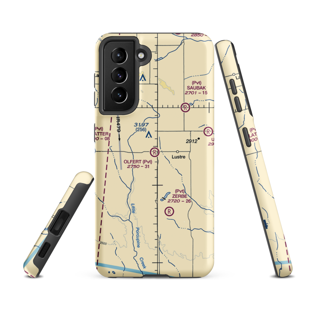 Olfert Airport (MT04) VFR Sectional Samsung Phone Case Samsung Galaxy S21 FE model shown
