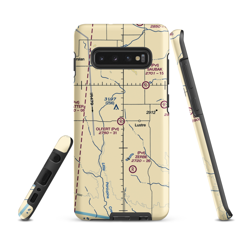 Olfert Airport (MT04) VFR Sectional Samsung Phone Case Samsung Galaxy S10e model shown