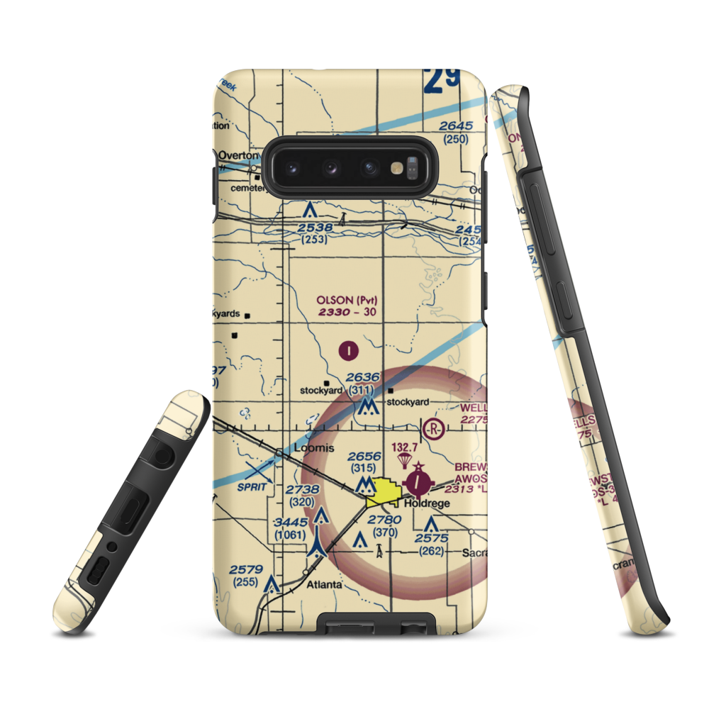 Olson Field (NE30) VFR Sectional Samsung Phone Case Samsung Galaxy S10 Plus model shown