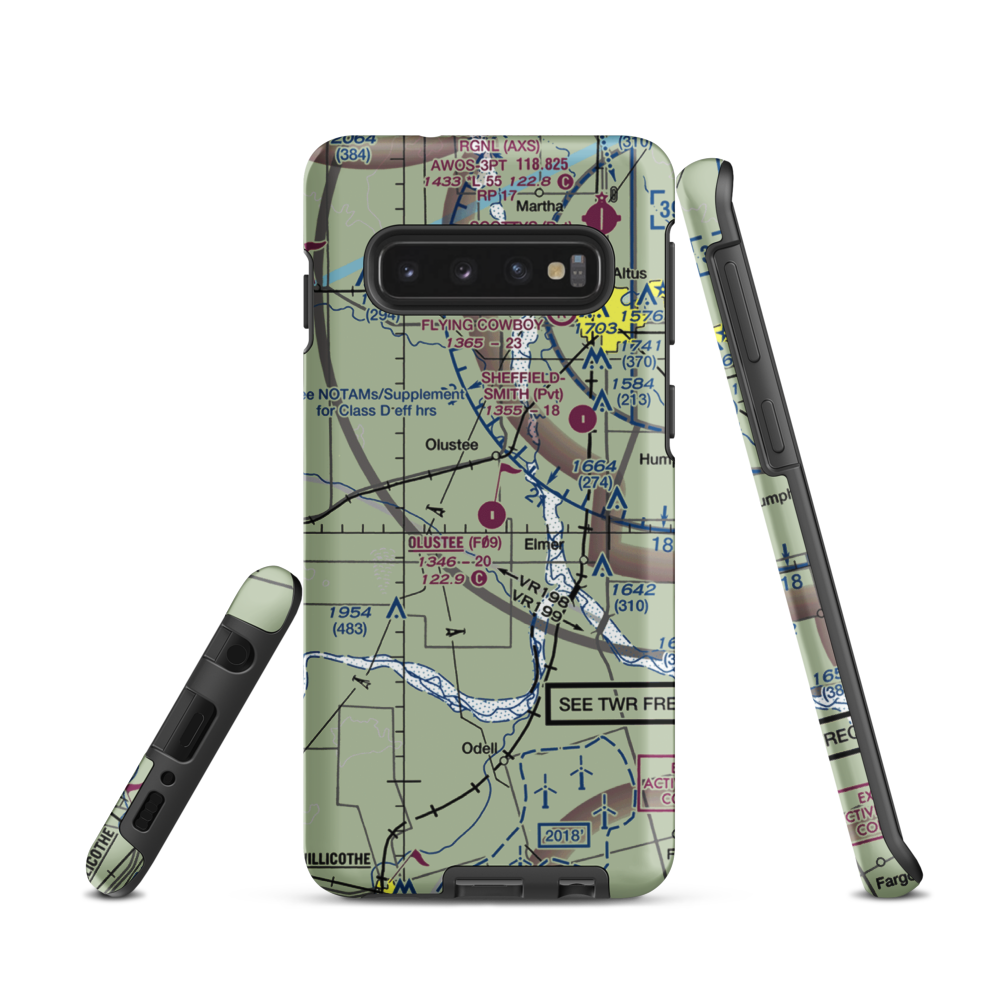 Olustee Municipal Airport (F09) VFR Sectional Samsung Phone Case Samsung Galaxy S10 model shown