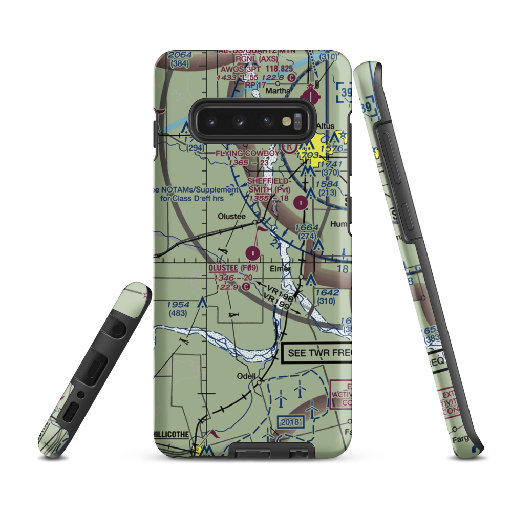 Olustee Municipal Airport (F09) VFR Sectional Samsung Phone Case Samsung Galaxy S10 Plus model shown