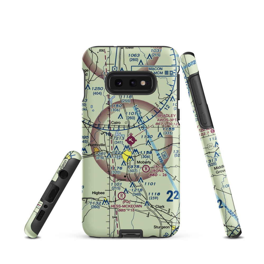 Omar N Bradley Airport (MBY) VFR Sectional Samsung Phone Case Samsung Galaxy S10e model shown