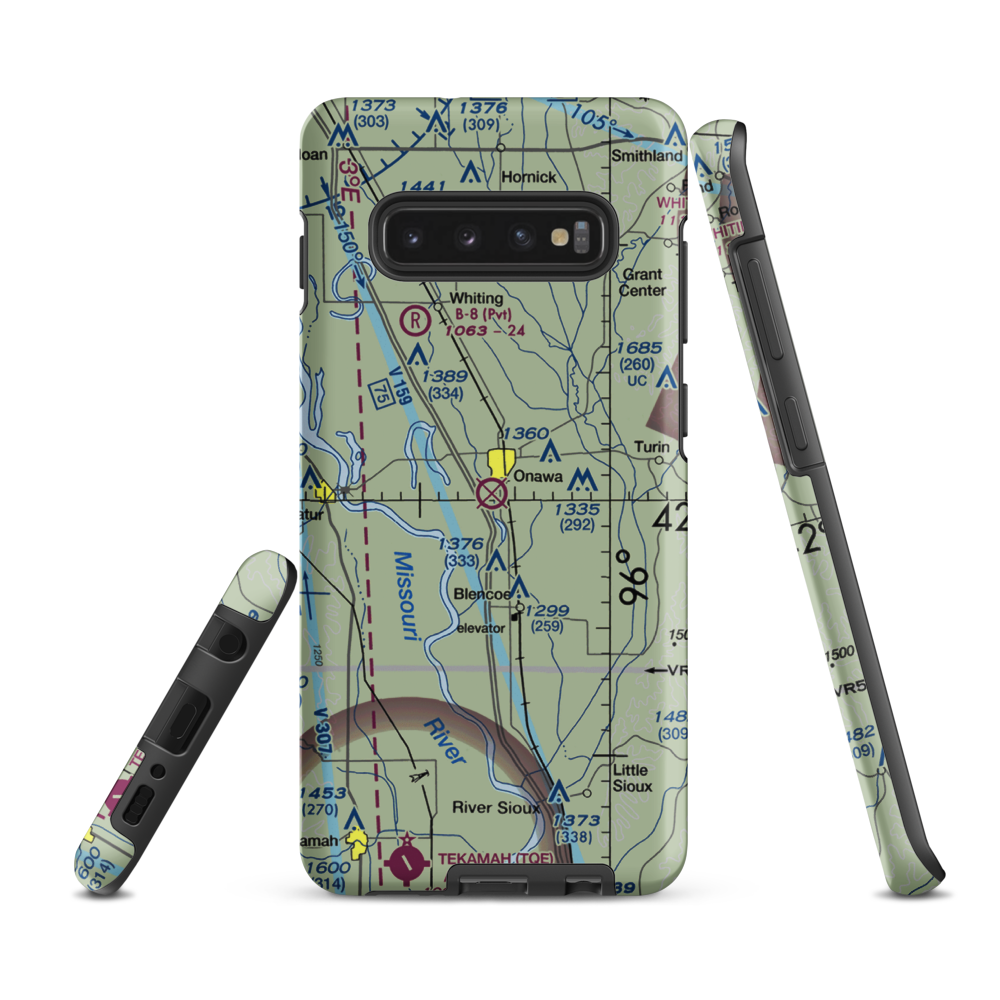 Onawa Municipal Airport (K36) VFR Sectional Samsung Phone Case Samsung Galaxy S10 Plus model shown