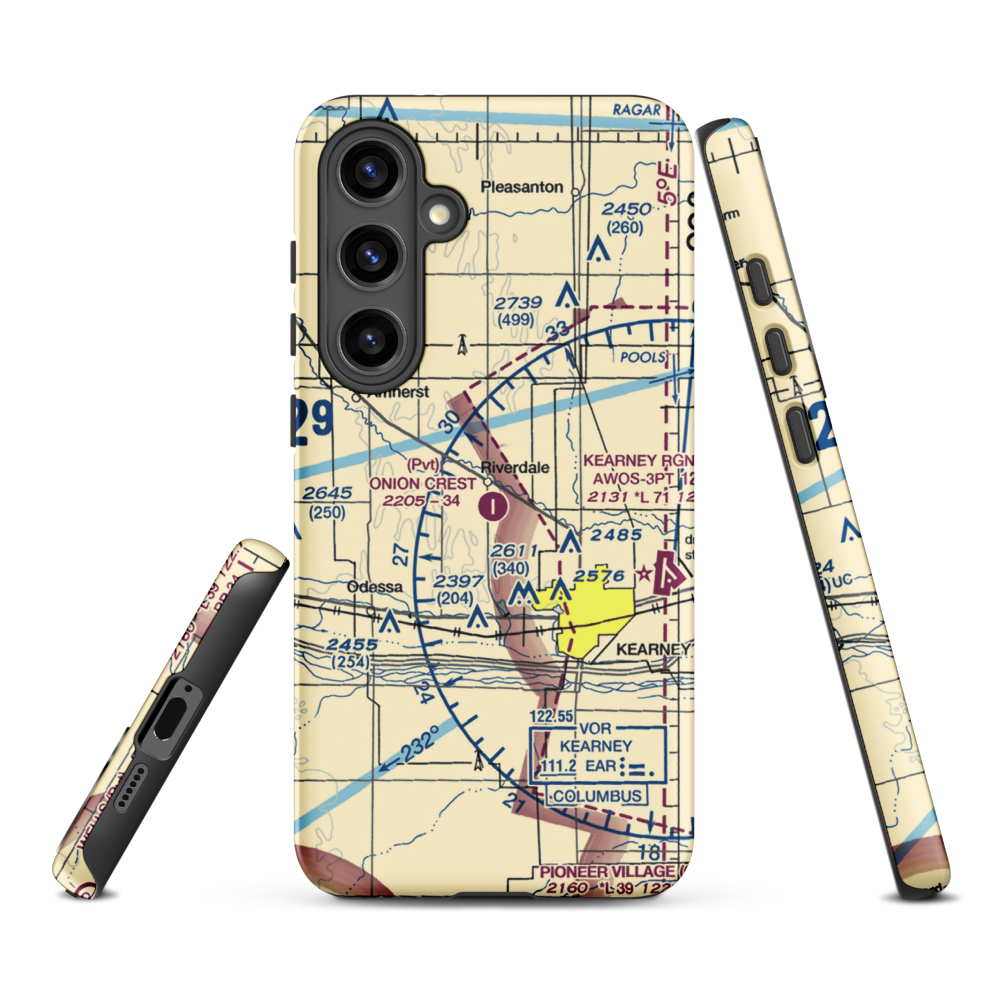 Onion Crest Airpark (43NE) VFR Sectional Samsung Phone Case Samsung Galaxy S24 Plus model shown