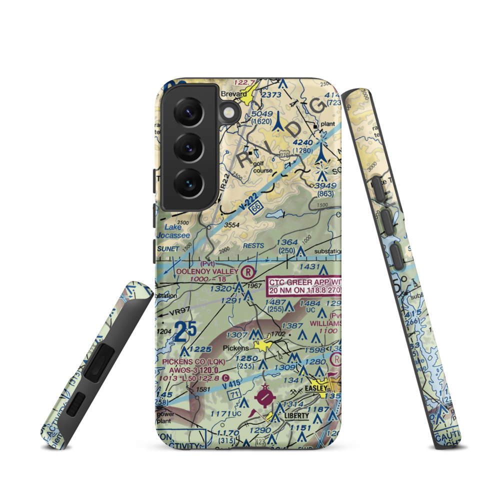 Oolenoy Valley Airport (SC75) VFR Sectional Samsung Phone Case Samsung Galaxy S22 model shown