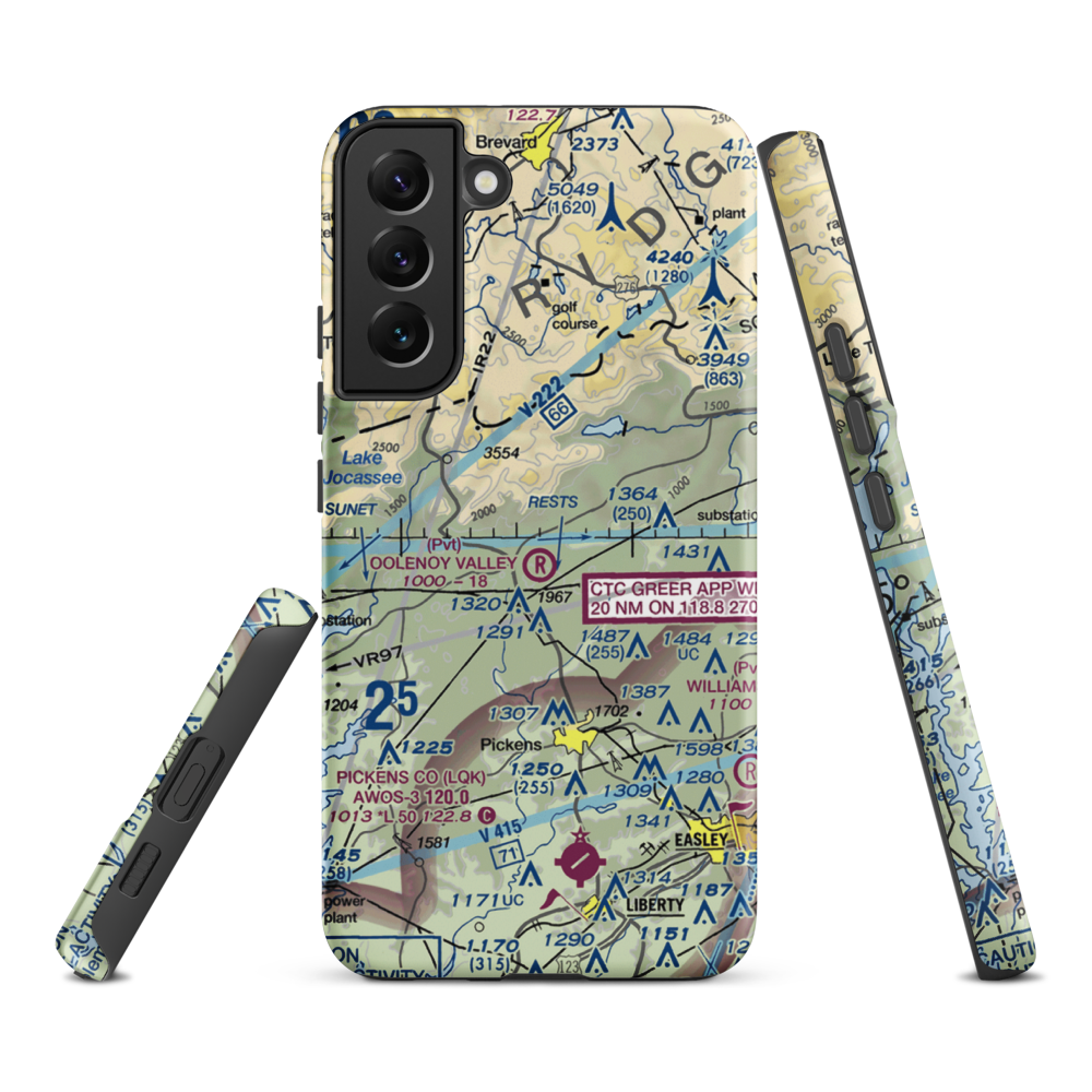 Oolenoy Valley Airport (SC75) VFR Sectional Samsung Phone Case Samsung Galaxy S22 Plus model shown
