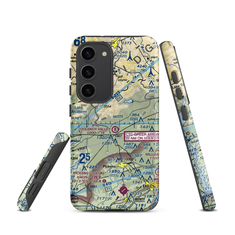 Oolenoy Valley Airport (SC75) VFR Sectional Samsung Phone Case Samsung Galaxy S23 model shown