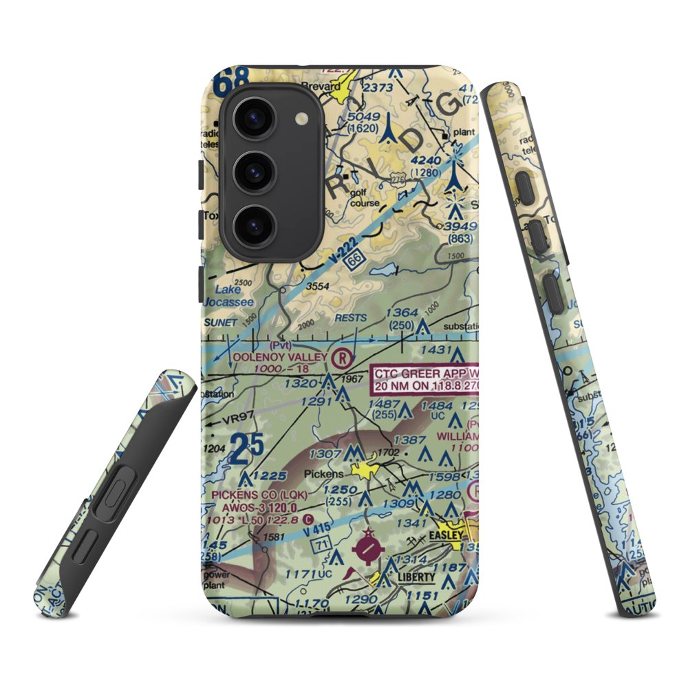 Oolenoy Valley Airport (SC75) VFR Sectional Samsung Phone Case Samsung Galaxy S23 Plus model shown
