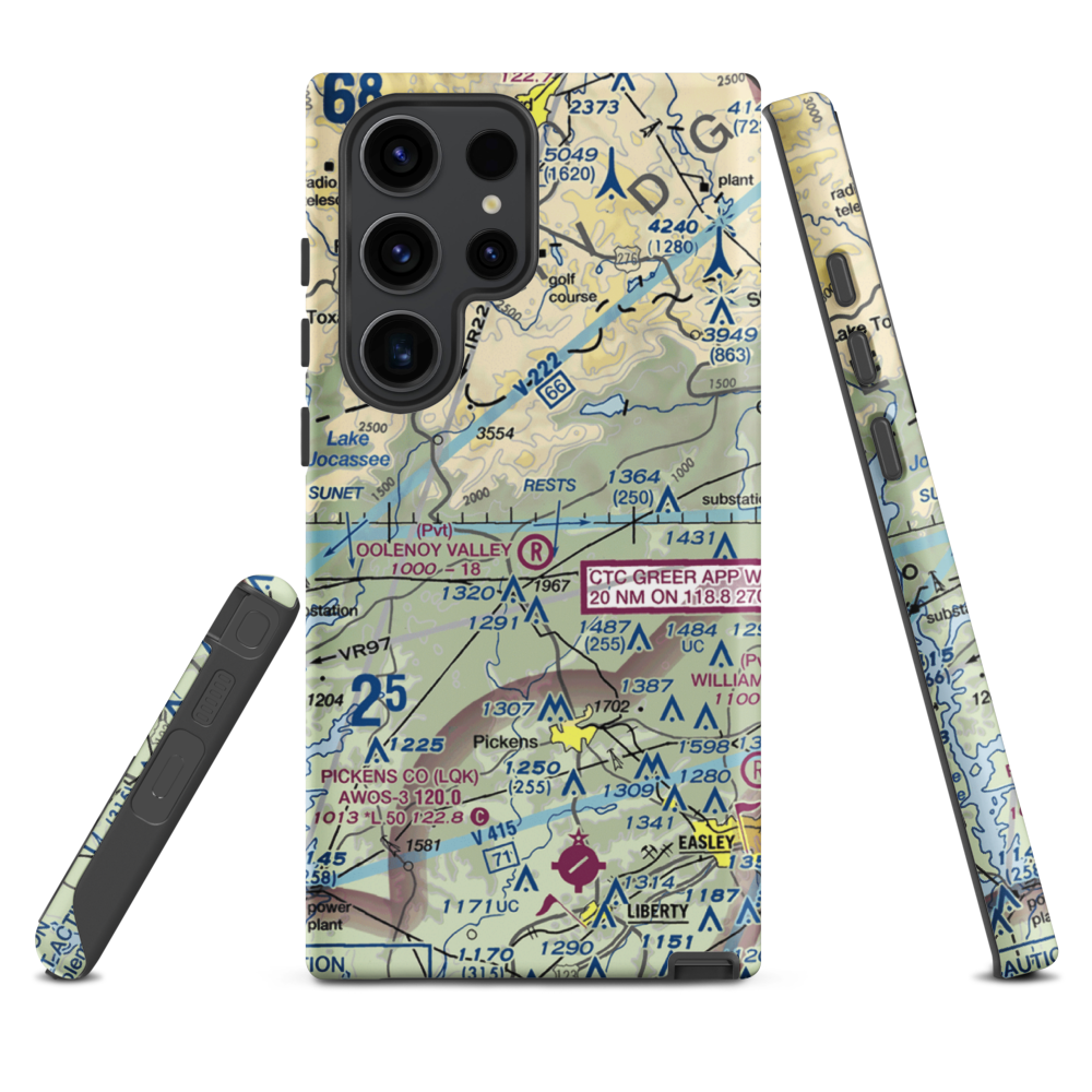 Oolenoy Valley Airport (SC75) VFR Sectional Samsung Phone Case Samsung Galaxy S23 Ultra model shown