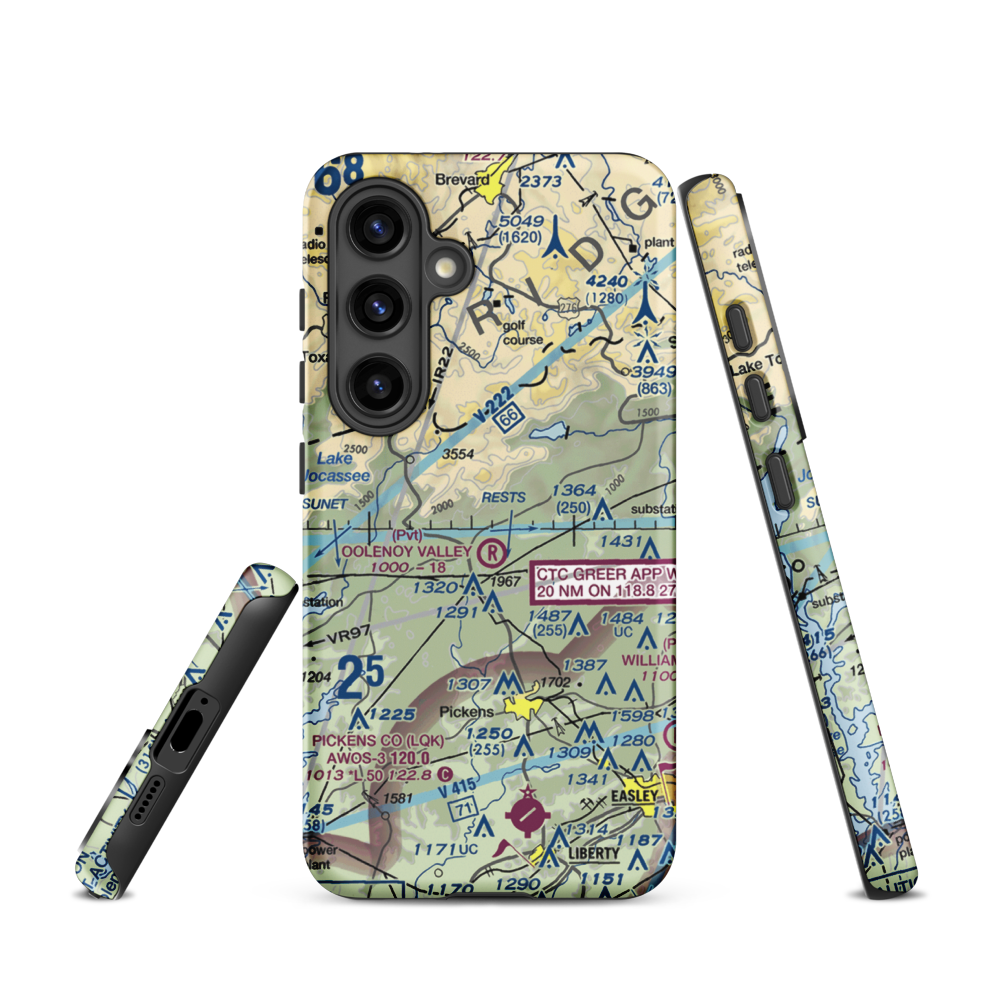 Oolenoy Valley Airport (SC75) VFR Sectional Samsung Phone Case Samsung Galaxy S24 model shown