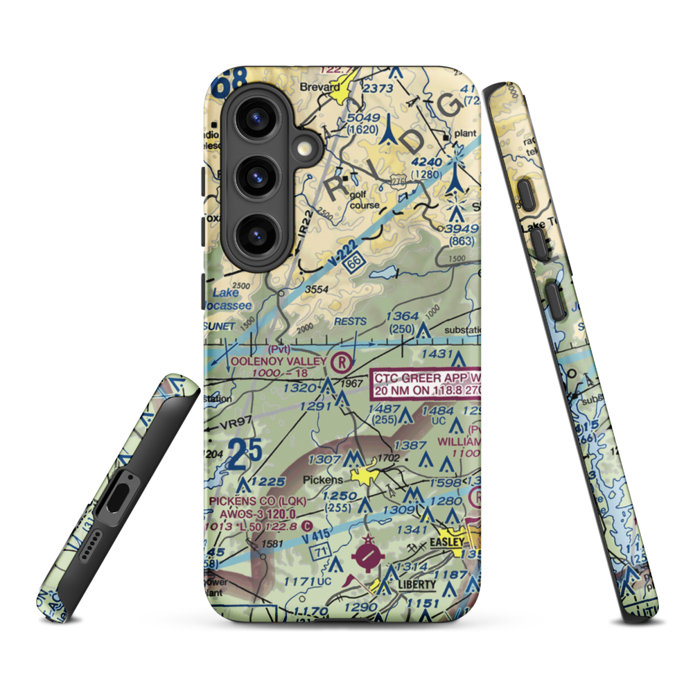 Oolenoy Valley Airport (SC75) VFR Sectional Samsung Phone Case Samsung Galaxy S24 Plus model shown
