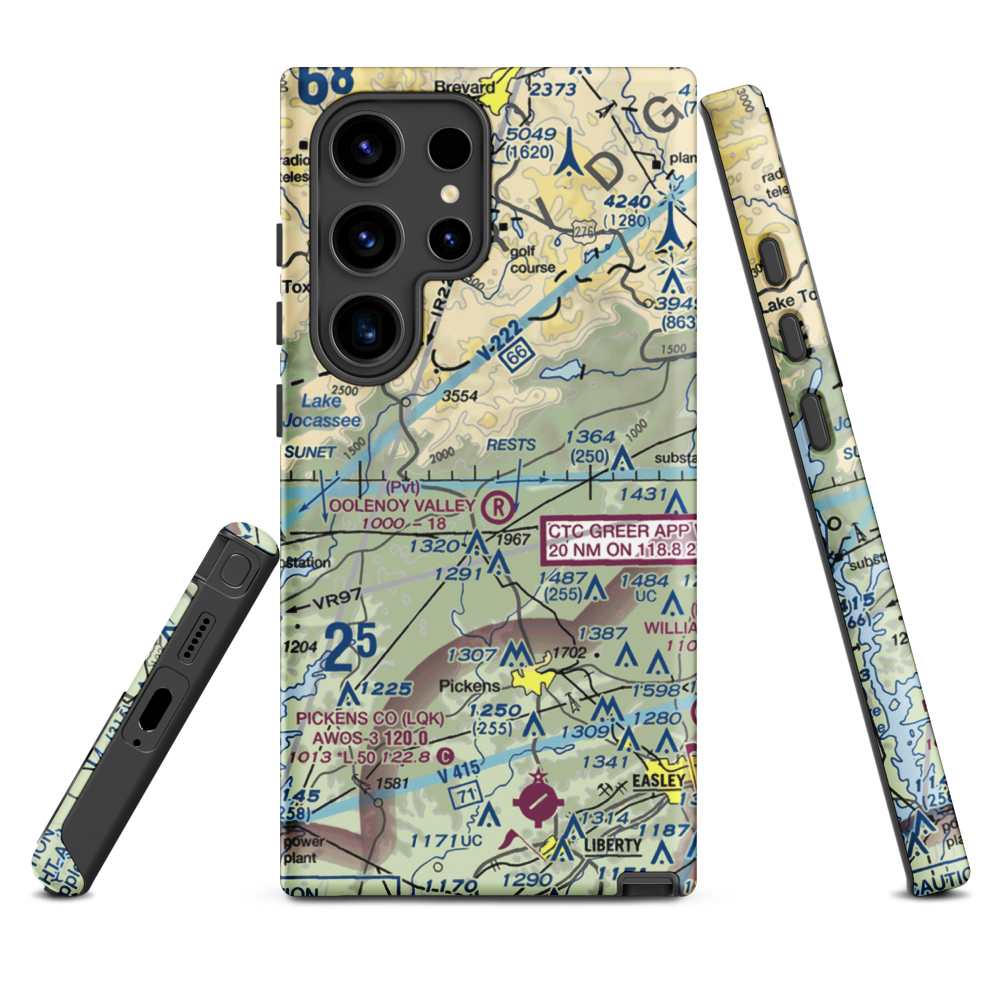 Oolenoy Valley Airport (SC75) VFR Sectional Samsung Phone Case Samsung Galaxy S24 Ultra model shown